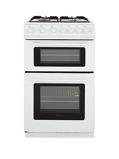 Swan SX2071W 50cm Wide Freestanding Twin Cavity Gas Cooker - White
