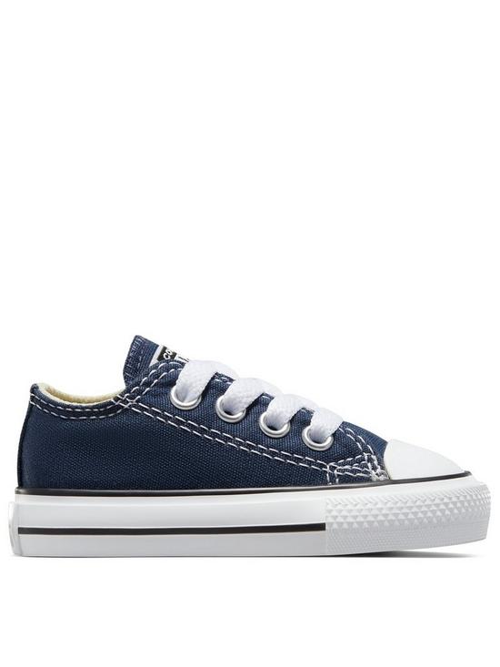 front image of converse-chuck-taylor-all-star-ox-infant-unisex-trainers--navy