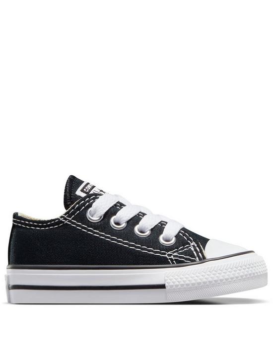 front image of converse-infant-unisex-ox-trainer-black