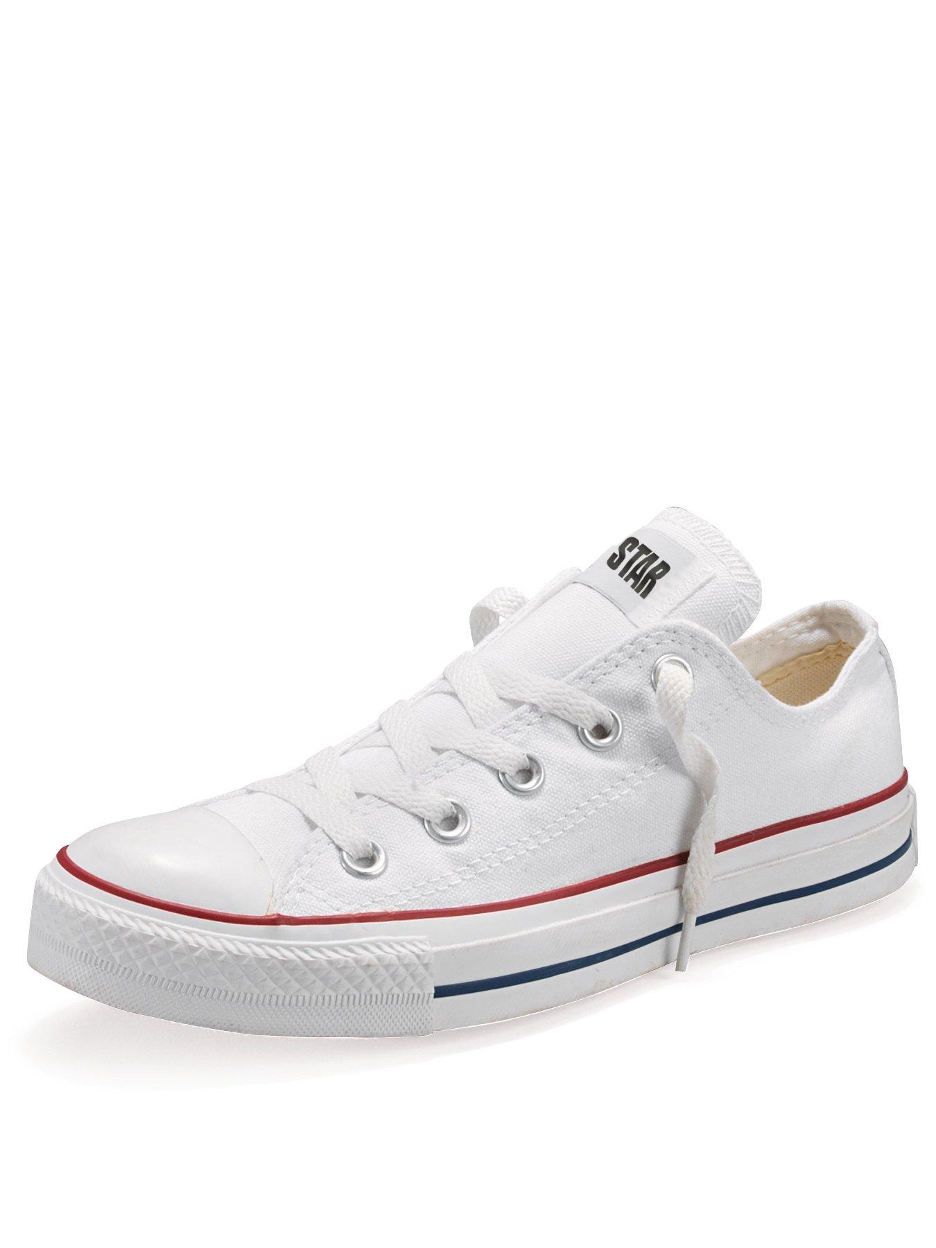 girls white converse trainers