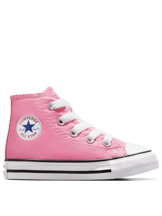 front image of converse-chuck-taylor-all-star-ox-infant-girls-trainers--pink
