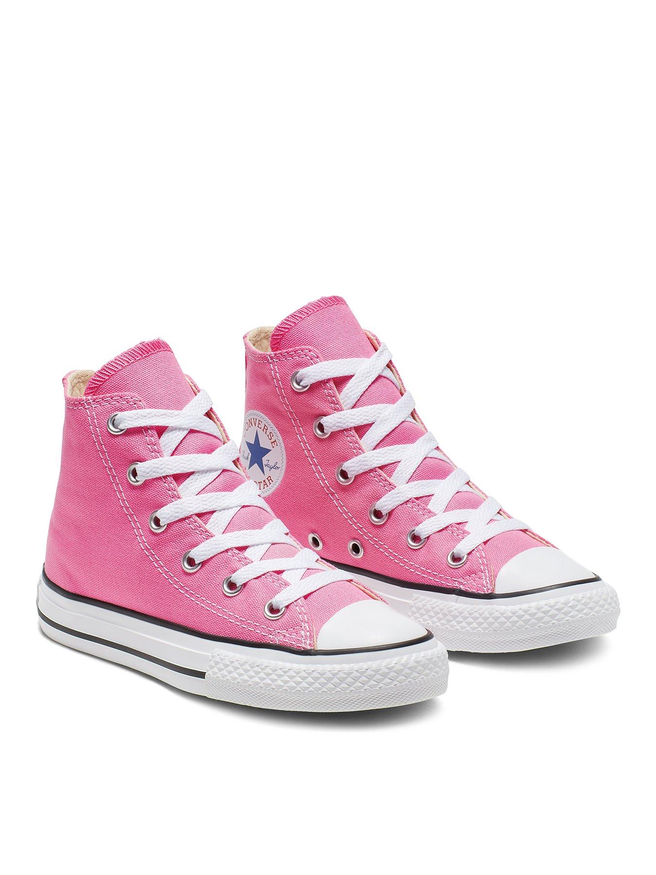 girls white converse trainers