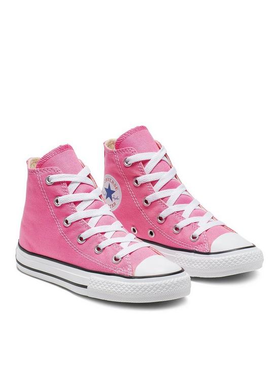 front image of converse-chuck-taylor-all-star-ox-childrens-girls-trainers--pink