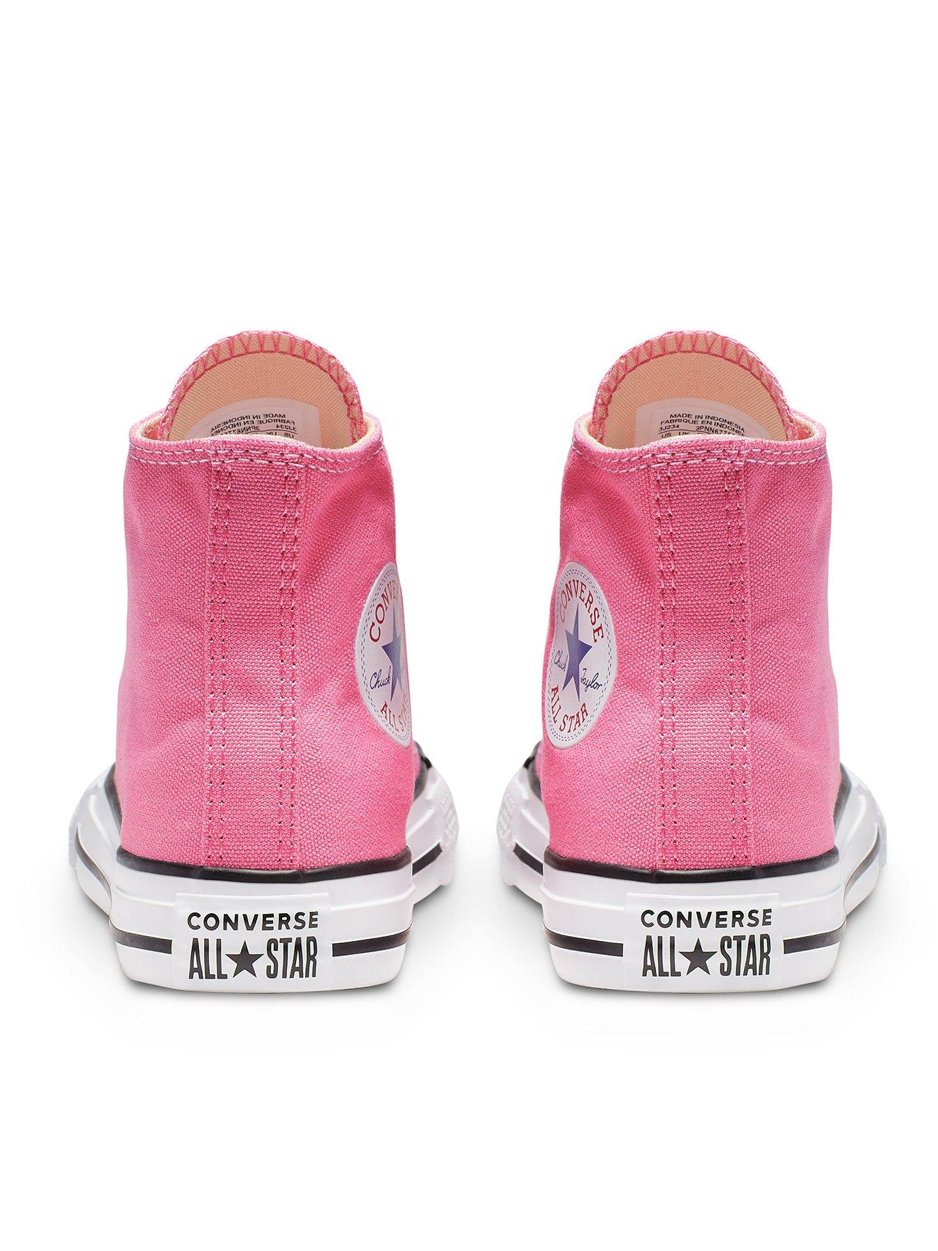 Childrens pink shop converse trainers