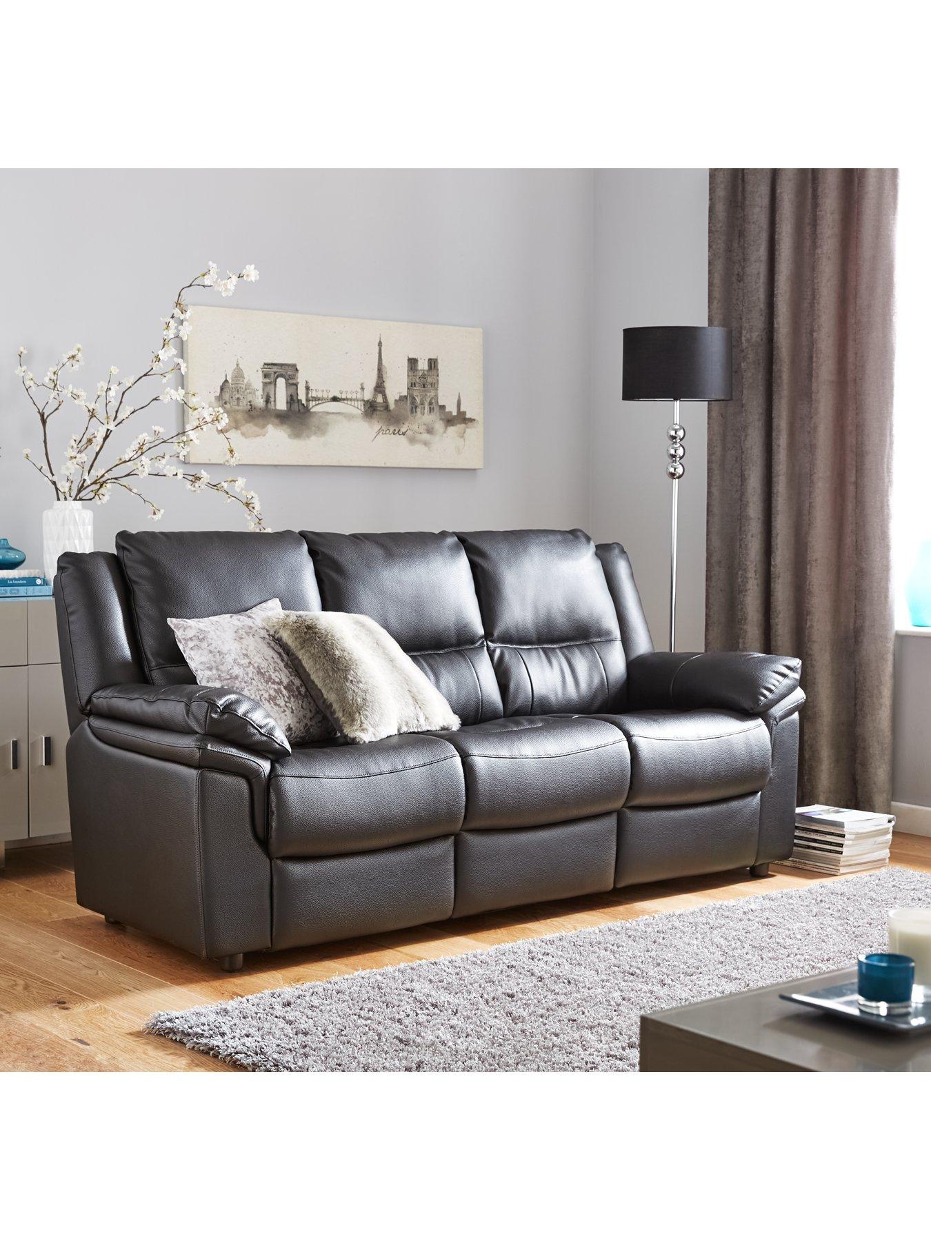 Very Home Albion Luxury Faux Leather High Back 3 Seater + 2 Seater Sofa Set (Buy and SAVE!)