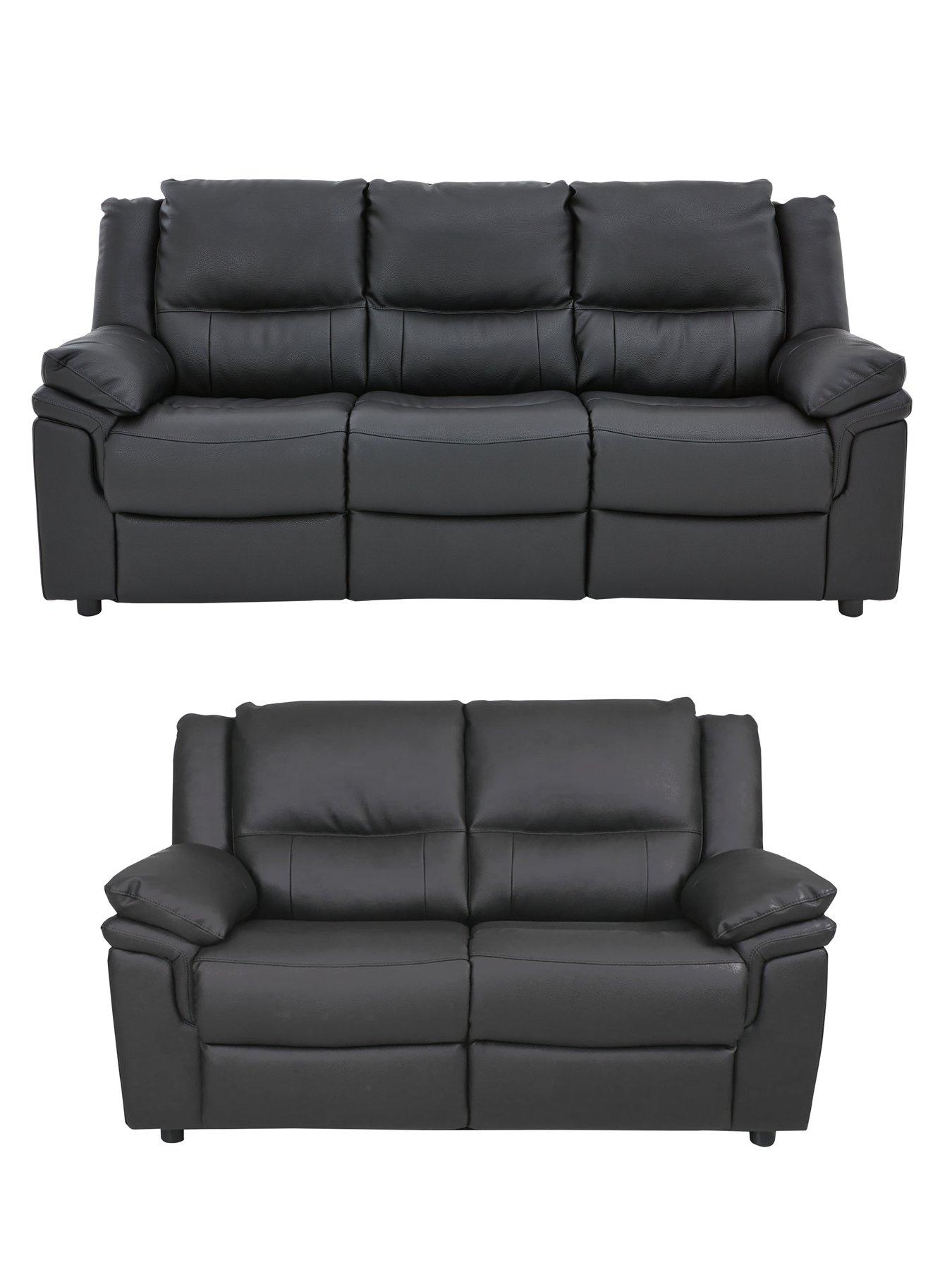 undefined Albion Luxury Faux Leather High Back 3 Seater + 2 Seater Sofa Set (Buy and SAVE!)