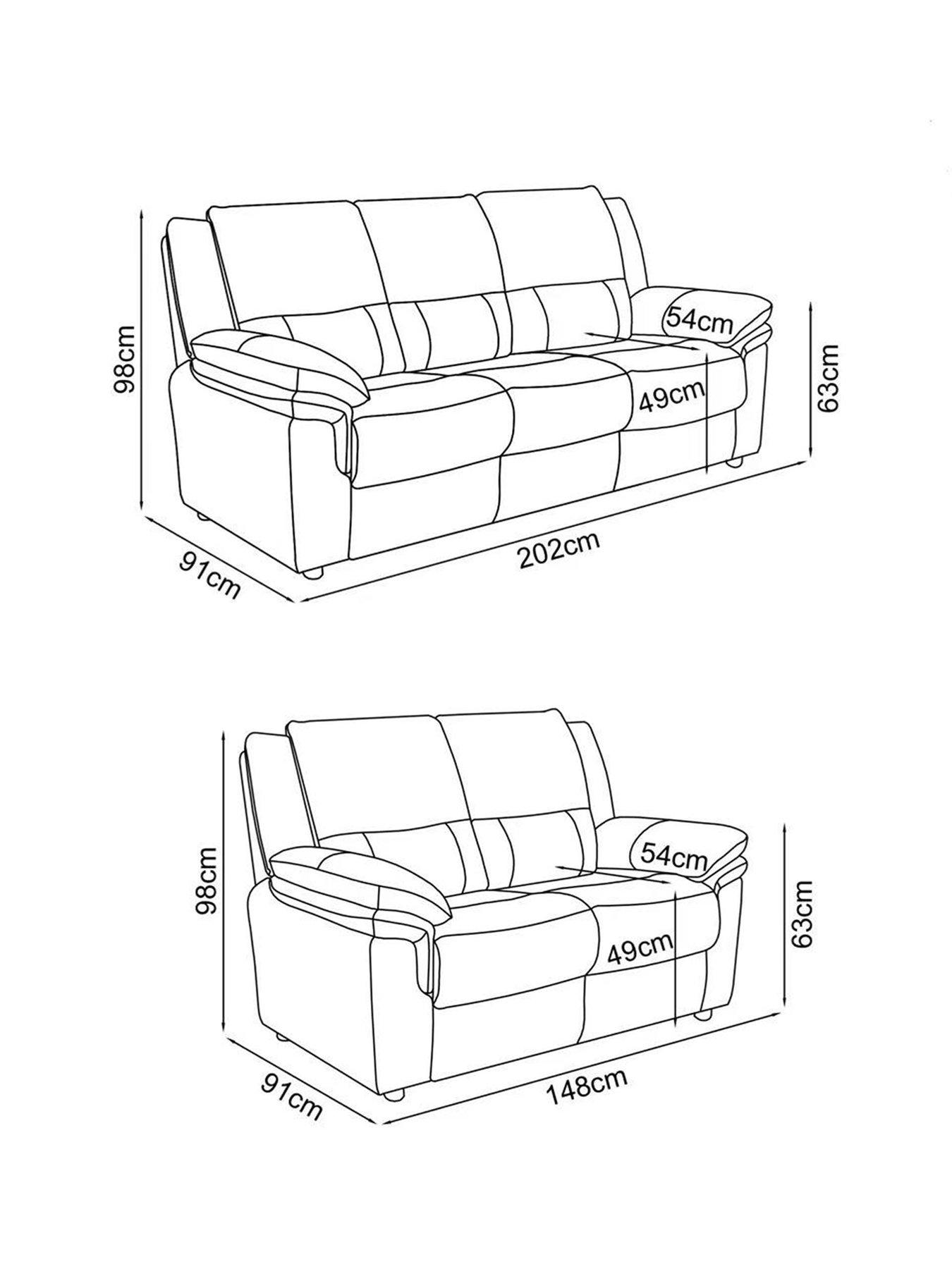Image 5 of 5 of The Very Collection Albion Luxury Faux Leather High Back 3 Seater&nbsp;+ 2 Seater&nbsp;Sofa Set (Buy and SAVE!)
