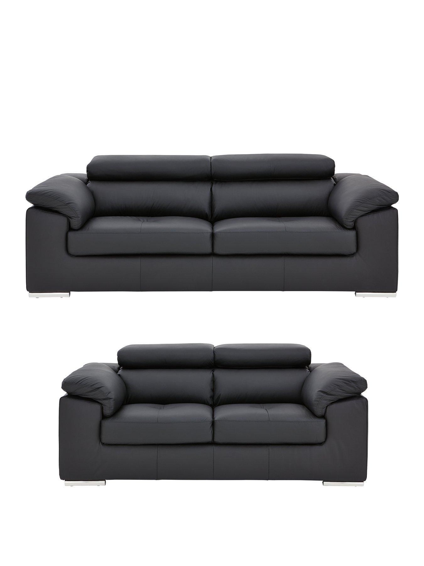 Product photograph of Very Home Brady 100 Premium Leather 3 Seater 2 Seater Sofa Set Buy And Save from very.co.uk