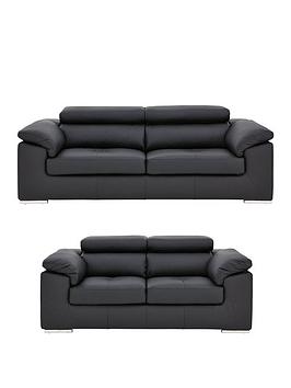 Brady 100% Premium Leather 3 Seater + 2 Seater Sofa Set (Buy And Save!)