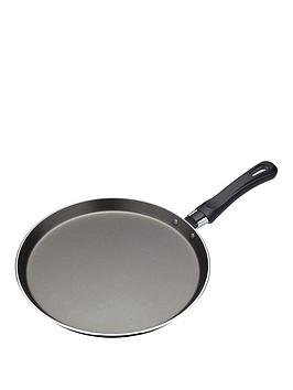 Product photograph of Kitchencraft Aluminium Non-stick Crepe Pancake Pan With Recipe 24cm from very.co.uk