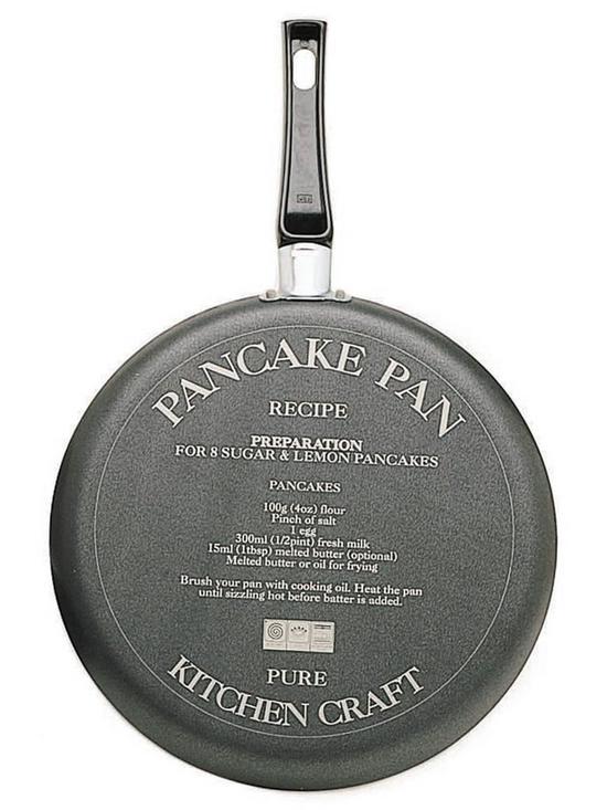 stillFront image of kitchencraft-aluminium-non-stick-crepepancake-pan-with-recipe-24cm