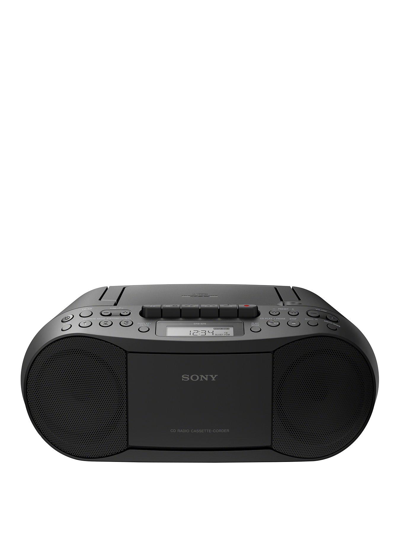 Sony CFD-S70 Portable CD Radio Cassette Player - Black 