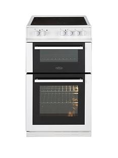 Belling FS50EDOC 50cm Double Oven Electric Ceramic Cooker with Optional Connection - White