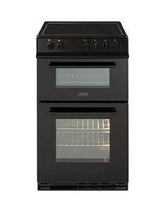 Belling FS50EDOFC 50cm Double Oven Electric Ceramic Cooker with Optional Connection - Black