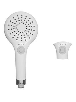 Product photograph of Aqualona Nebula One Touch 3-function Shower Head from very.co.uk