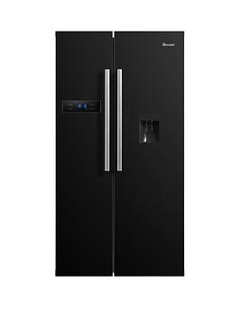 Swan Sr70110B 90Cm American-Style Double Door Frost-Free Fridge Freezer With Water Dispenser - Black Best Price, Cheapest Prices