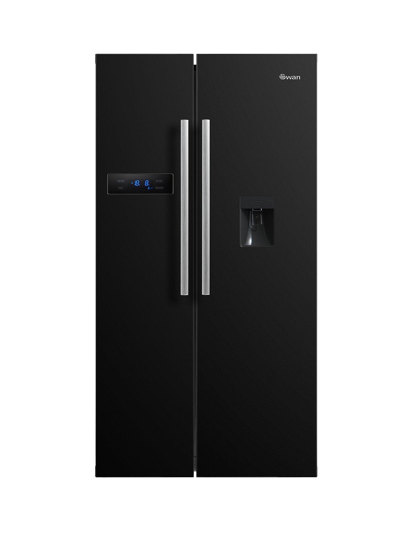 Sr70110b 90cm American Style Double Door Frost Free Fridge Freezer With Water Dispenser Black