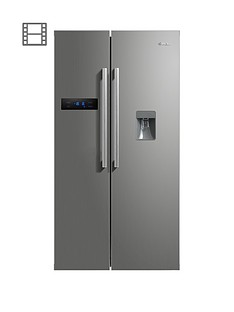 Swan SR70110S 89.5cm American-Style Double Door Frost-Free Fridge Freezer with Water Dispenser - Silver
