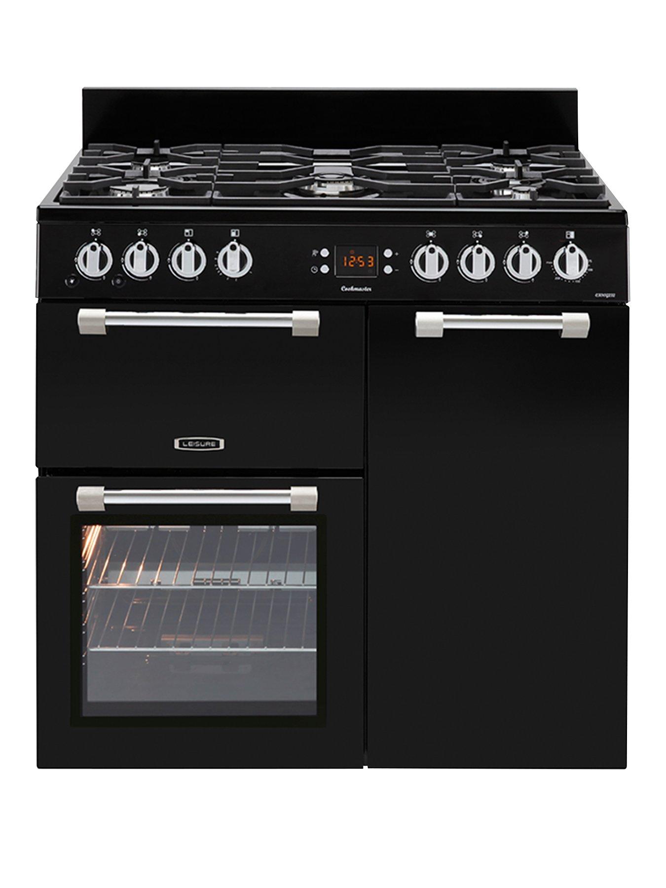 Leisure Ck90G232K Cookmaster 90Cm Gas Range Cooker With Electric Fan Oven And Optional Connection - Black - Cooker With Connection