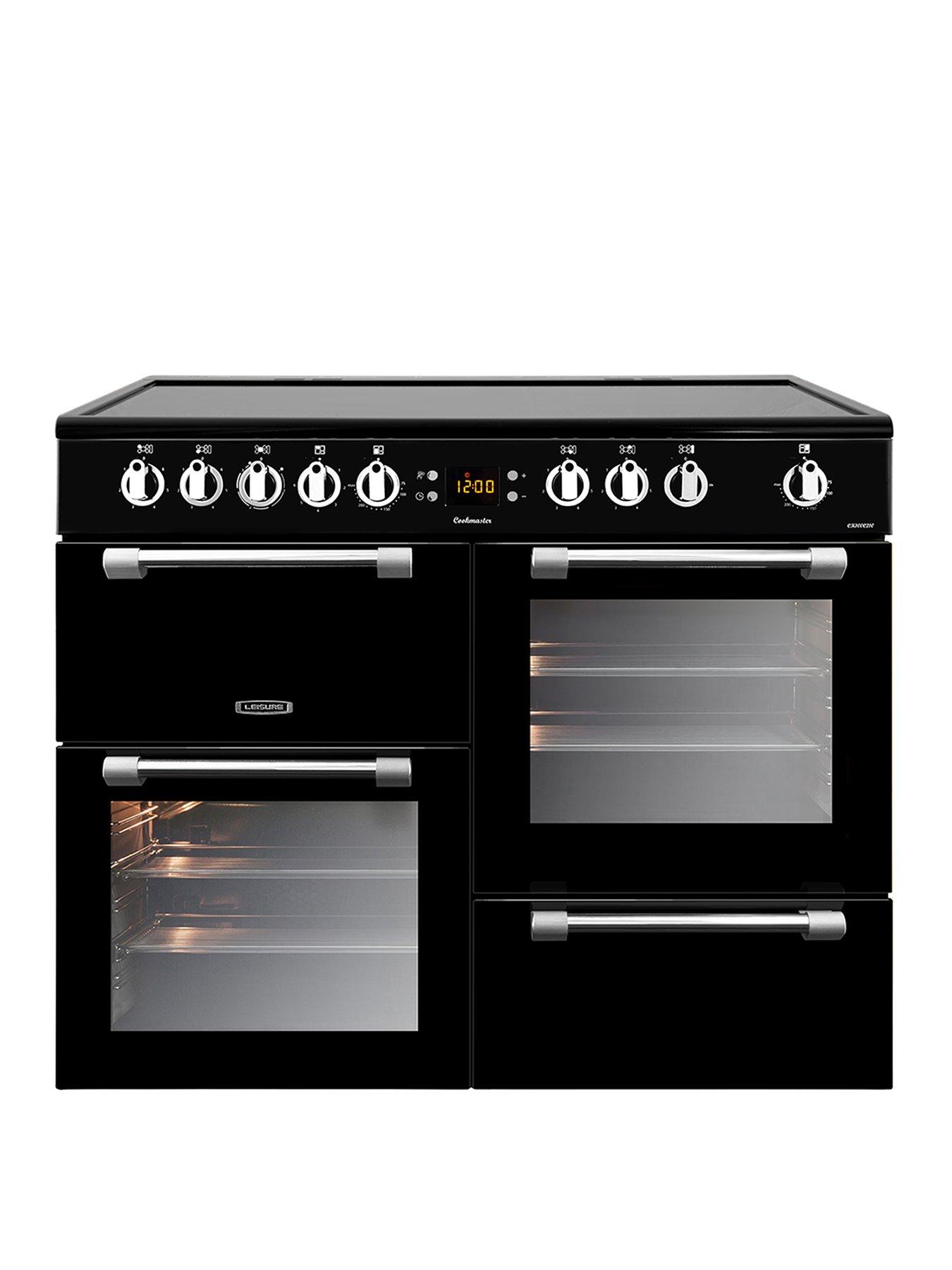 Leisure Ck100C210K Cookmaster 100Cm Electric Range Cooker With Ceramic Hob And Optional Connection - Black - Cooker With Connection