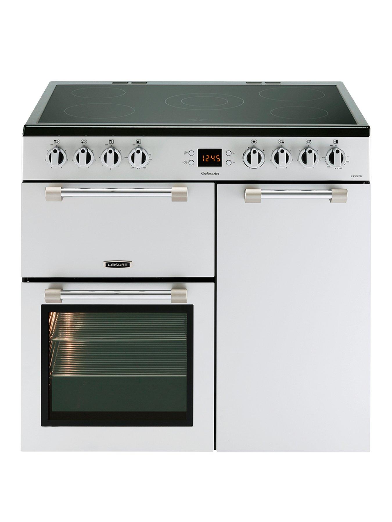 Leisure Ck90C230S Cookmaster 90Cm Electric Range Cooker With Ceramic Hob And Optional Connection  – Silver – Cooker Only