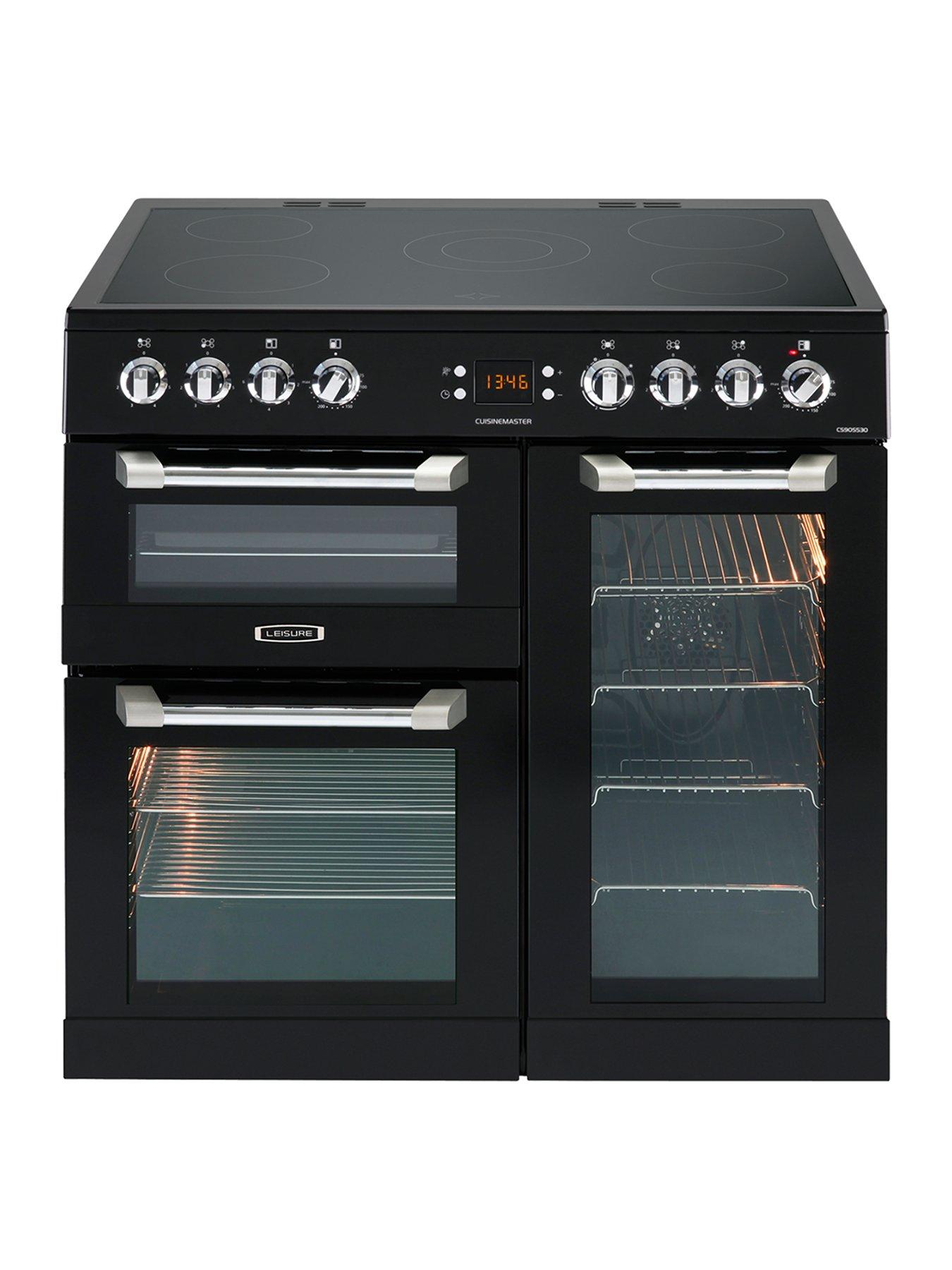 Leisure Cs90C530K Cuisinemaster 90Cm Electric Range Cooker With Ceramic Hob And Optional Connection - Black - Cooker With Connection