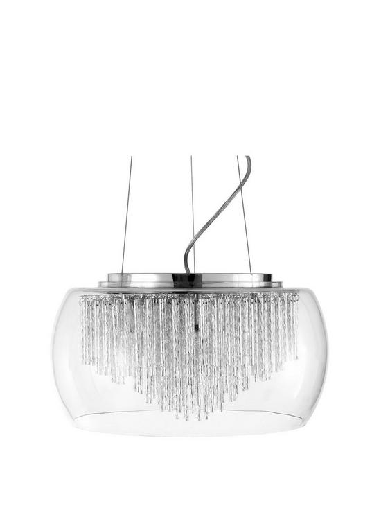 front image of glass-cloche-ceiling-light
