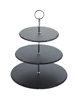 Product photograph of Masterclass Artes Agrave Three Tier Slate Cake Stand 28 5x34 5cm from very.co.uk