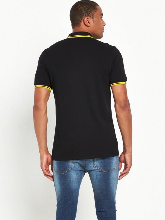 Fred Perry Original Twin Tipped Polo Shirt - Black/Yellow | very.co.uk