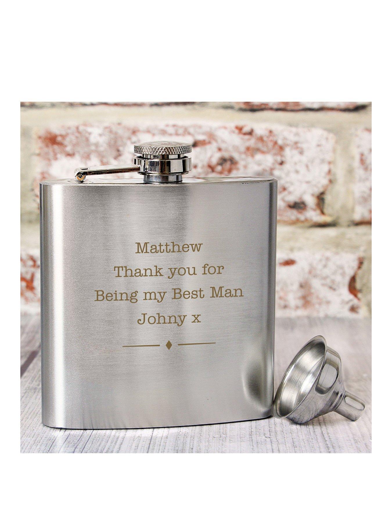 The Personalised Memento Company Personalised Stainless Steel Hip flask