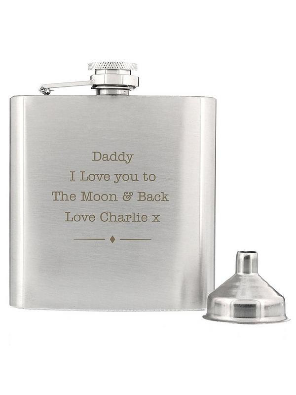 Image 2 of 4 of The Personalised Memento Company Personalised Stainless Steel Hip flask