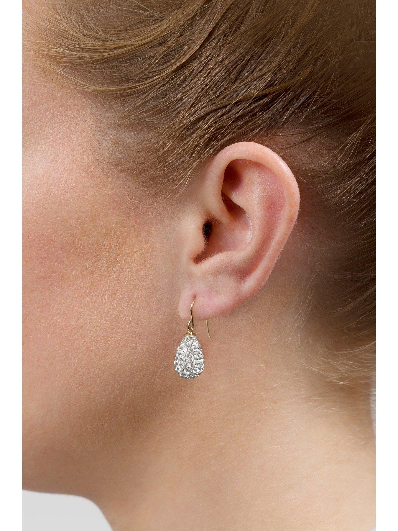 Gold crystal hot sale teardrop earrings