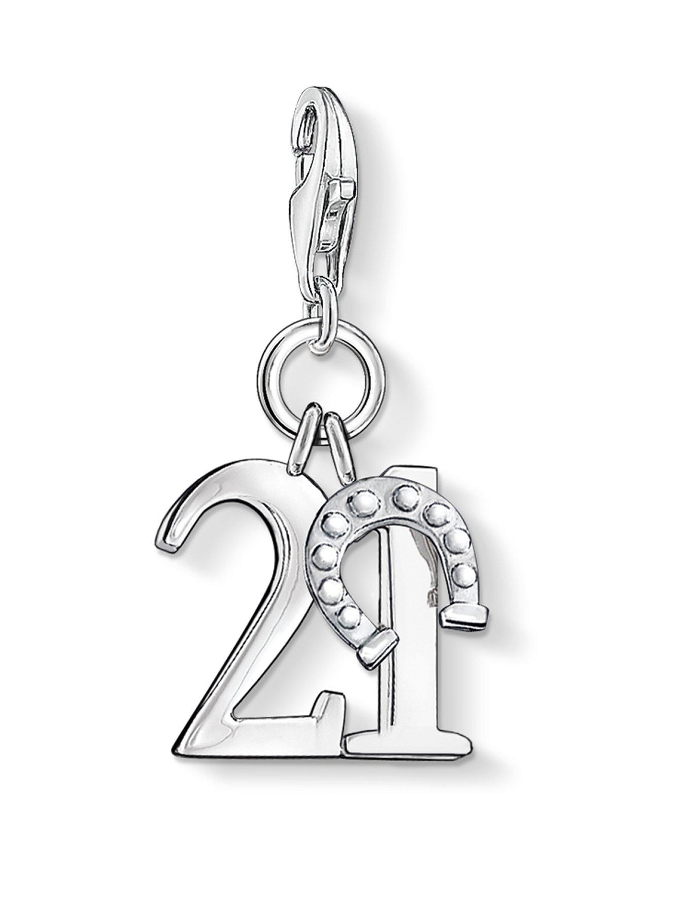 undefined Sterling Silver Charm Club - Lucky Number 21 Charm