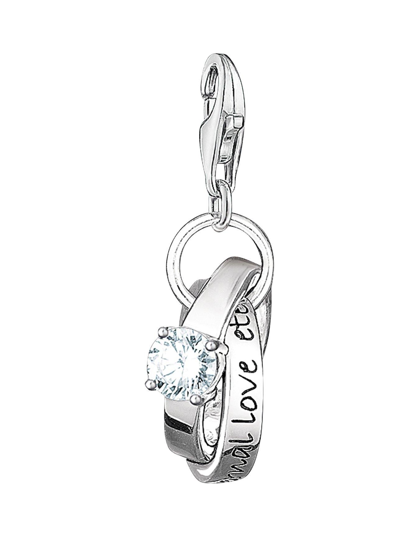 Thomas Sabo Sparkling Cubic Zirconia Letter /"S/" Sterlling Silver Charm