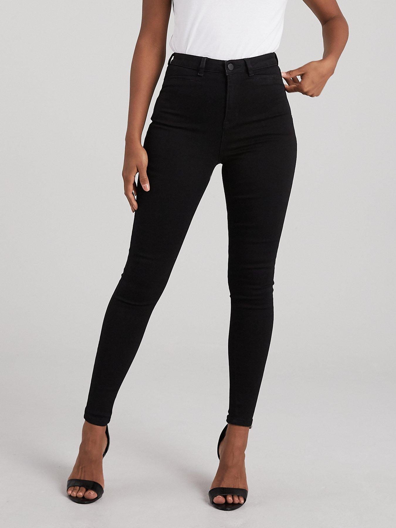 womens black skinny high waisted jeans