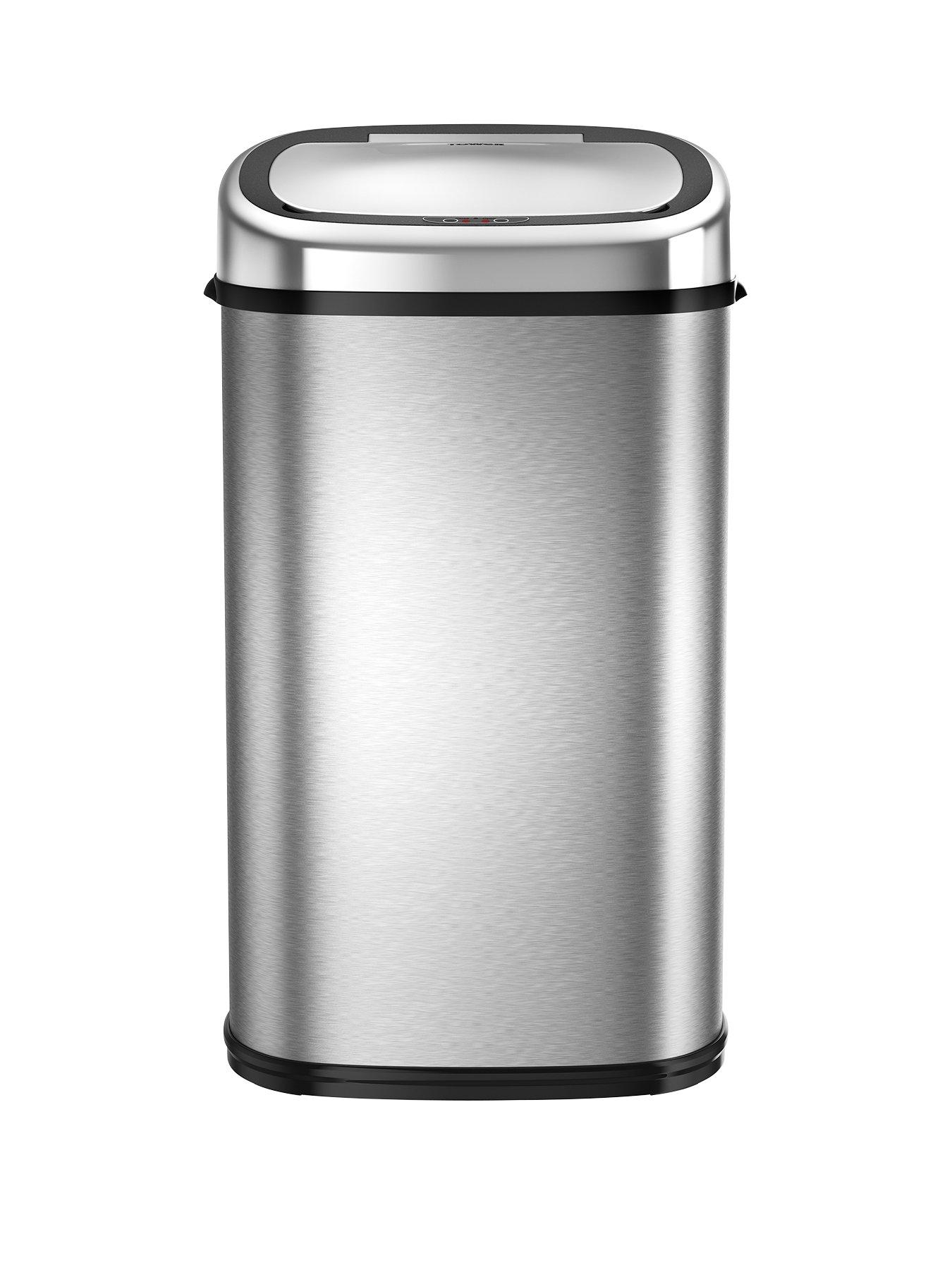 Tower 58-litre Square Sensor Bin - Stainless Steel