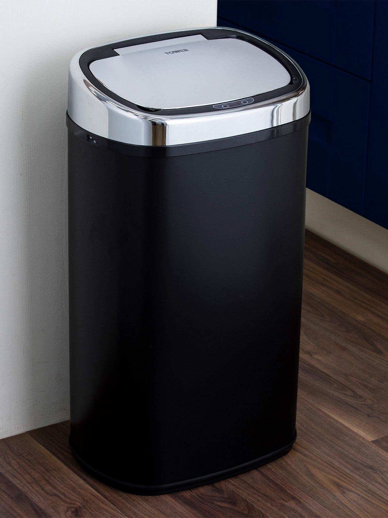 Image 1 of 8 of Tower 58-litre Square Sensor Bin in Black