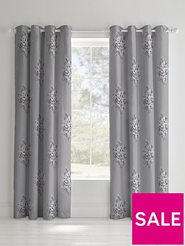 catherine-lansfield-floral-bouquet-lined-eyelet-curtains