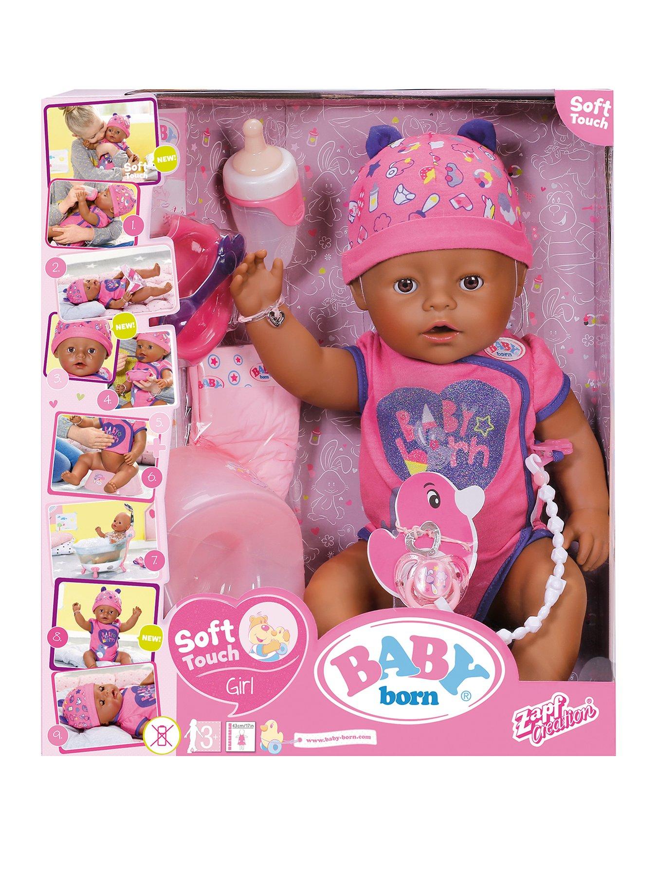 baby born interactive doll brown eyes