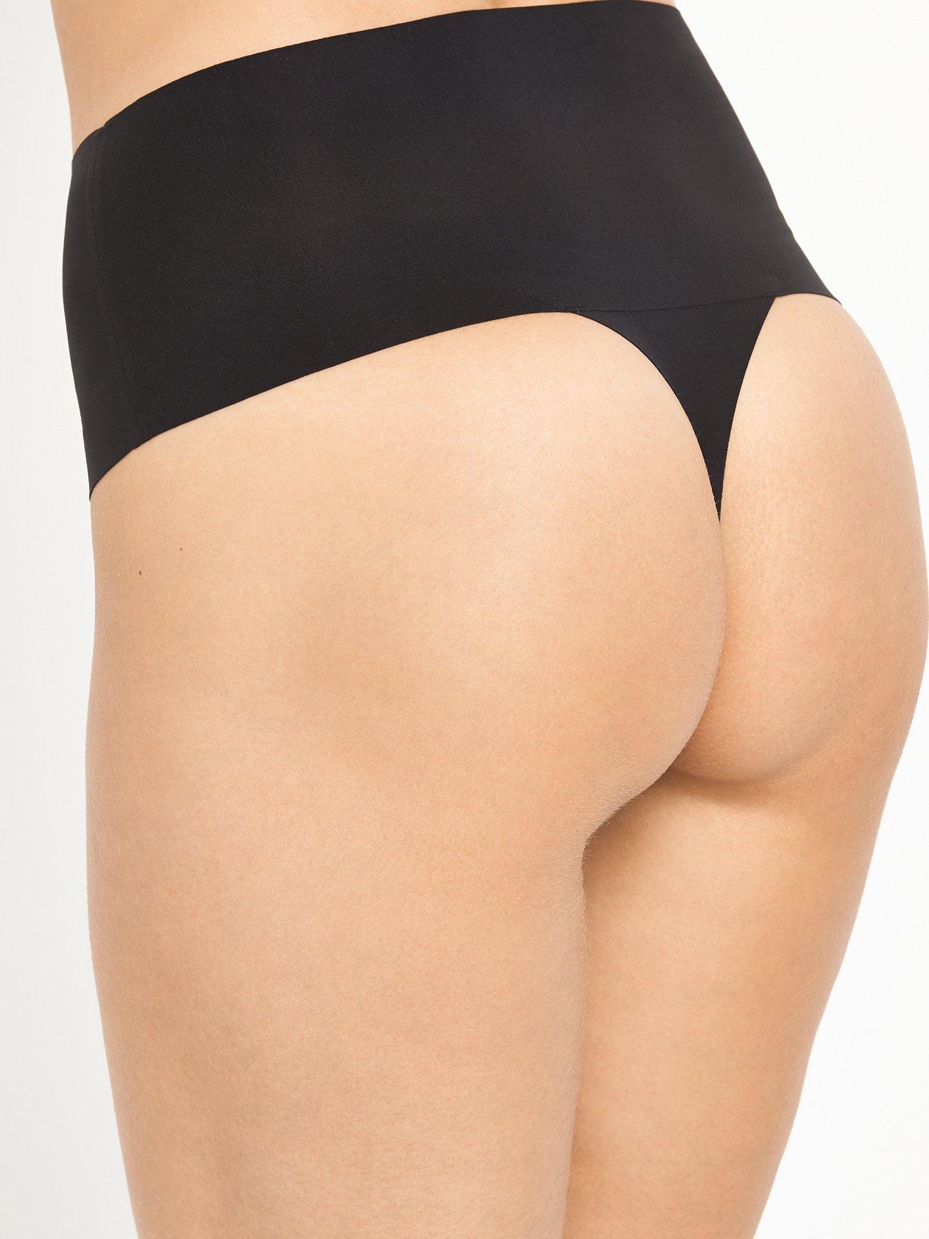 Spanx Light Control Undie-tectable Thong, Black at John Lewis & Partners