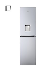 Beko CFG1582DS 55cm Wide Frost-Free Fridge Freezer with Water Dispenser - Silver