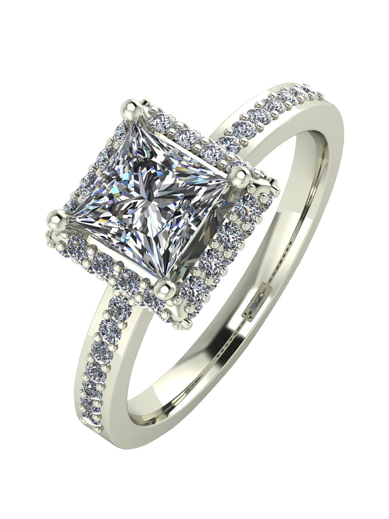 Product photograph of Moissanite 9ct Gold 1 55 Carat Square Solitaire Moissanite Ring from very.co.uk