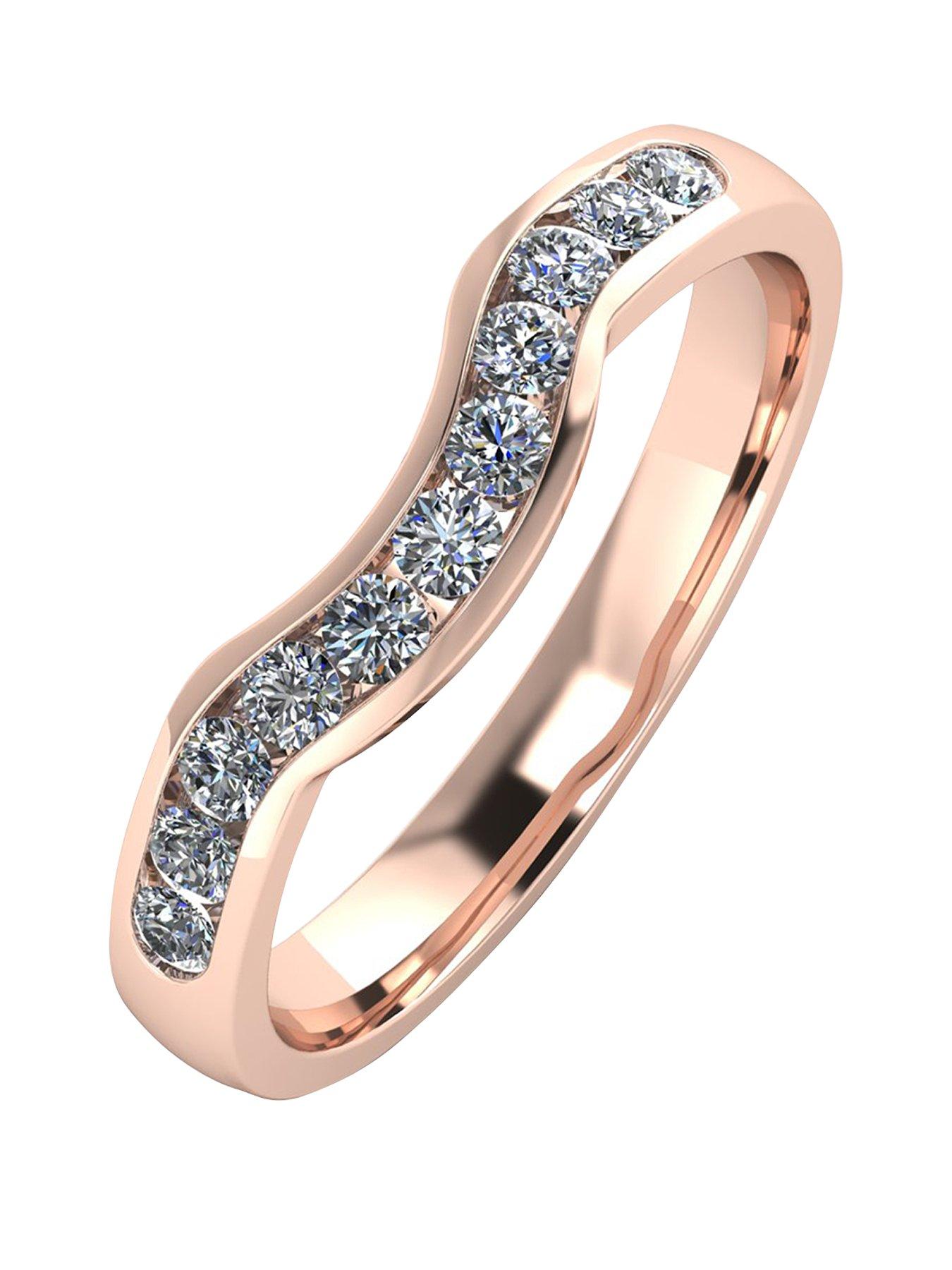 Moissanite 9ct Gold 33pt Channel Set Shaped Wedding Ring