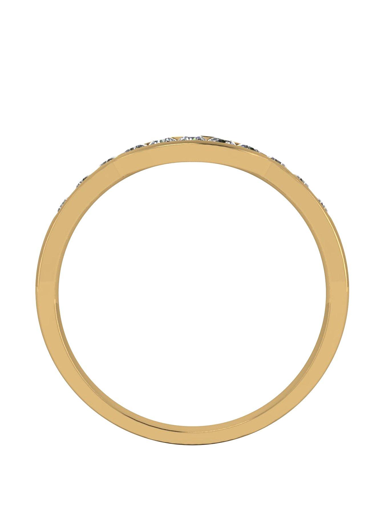 Image 2 of 5 of Moissanite 9ct Gold 33pt Channel Set Shaped Wedding Ring
