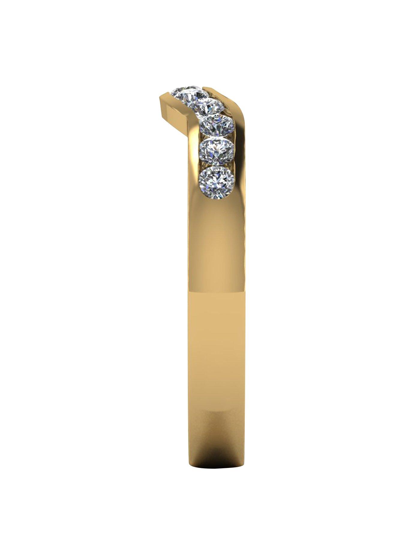 Image 3 of 5 of Moissanite 9ct Gold 33pt Channel Set Shaped Wedding Ring