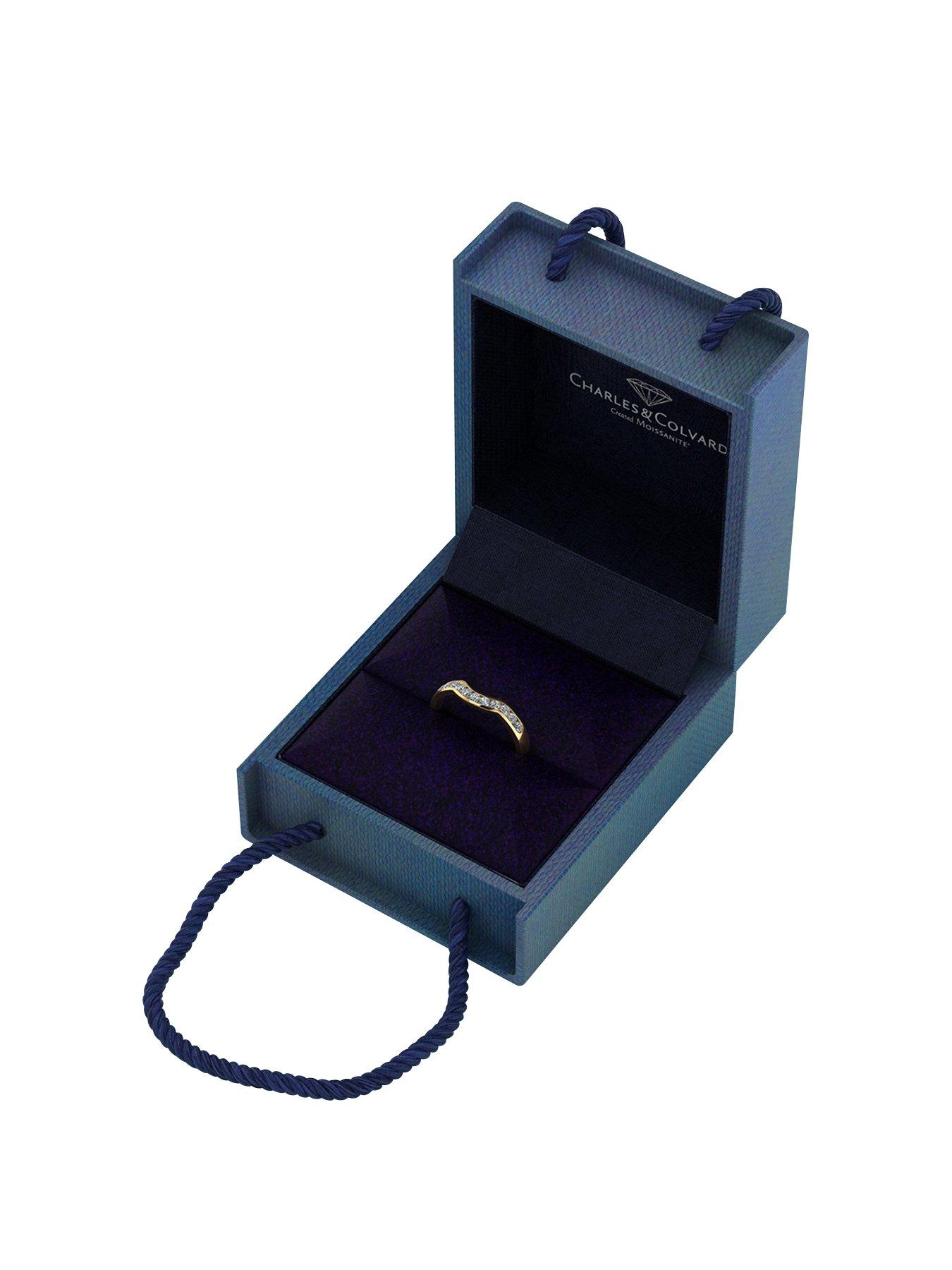 Image 5 of 5 of Moissanite 9ct Gold 33pt Channel Set Shaped Wedding Ring
