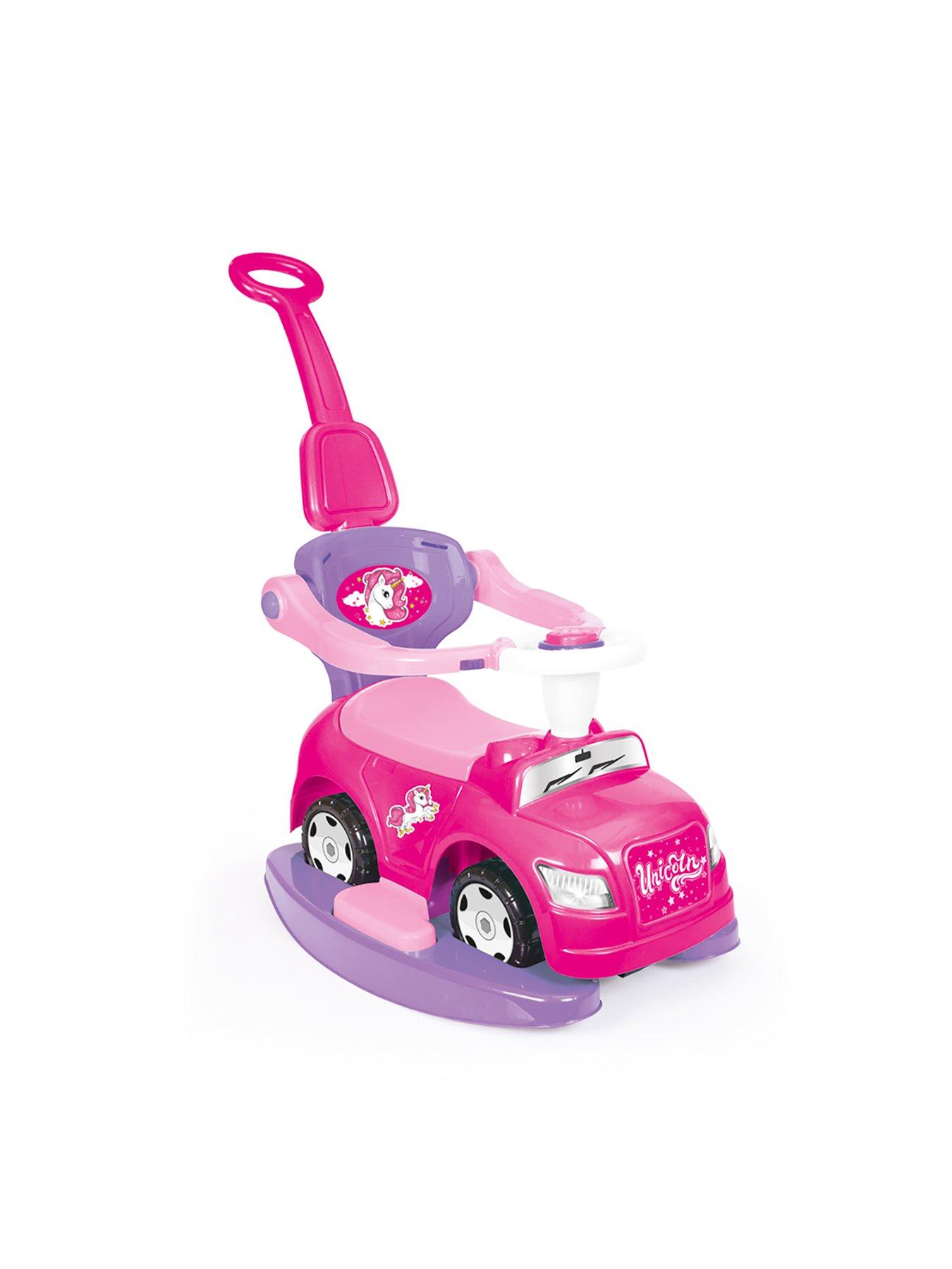 pink push along car