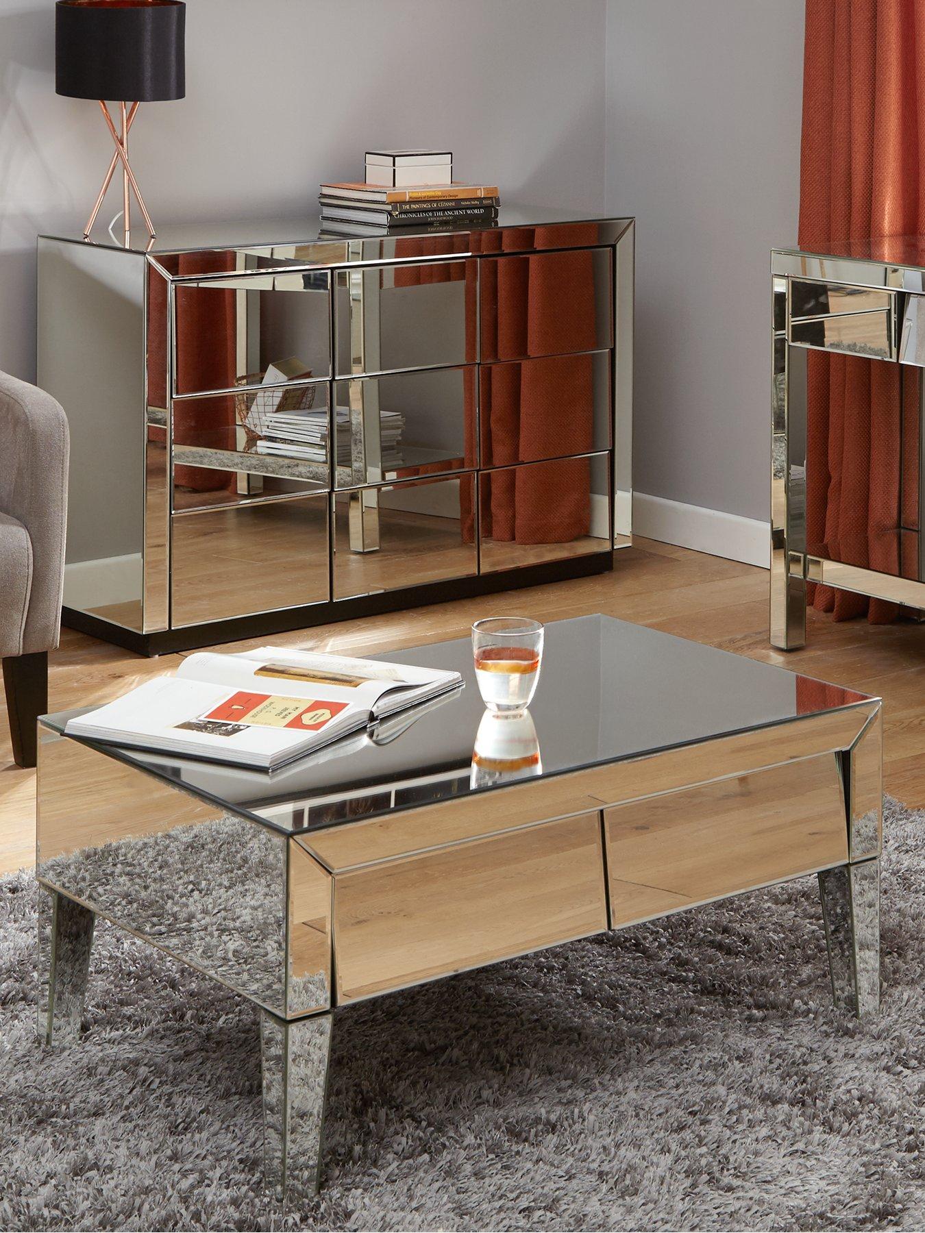 Product photograph of Very Home Monte Carlo Mirrored Storage Coffee Table from very.co.uk