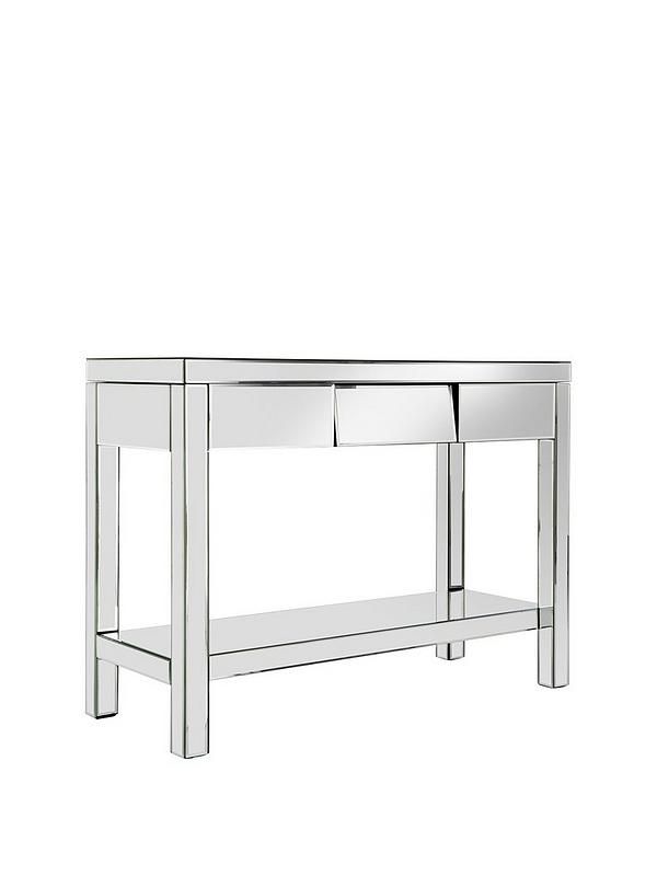 Monte Carlo Mirrored Console Table, Mirrored Console Table With Storage