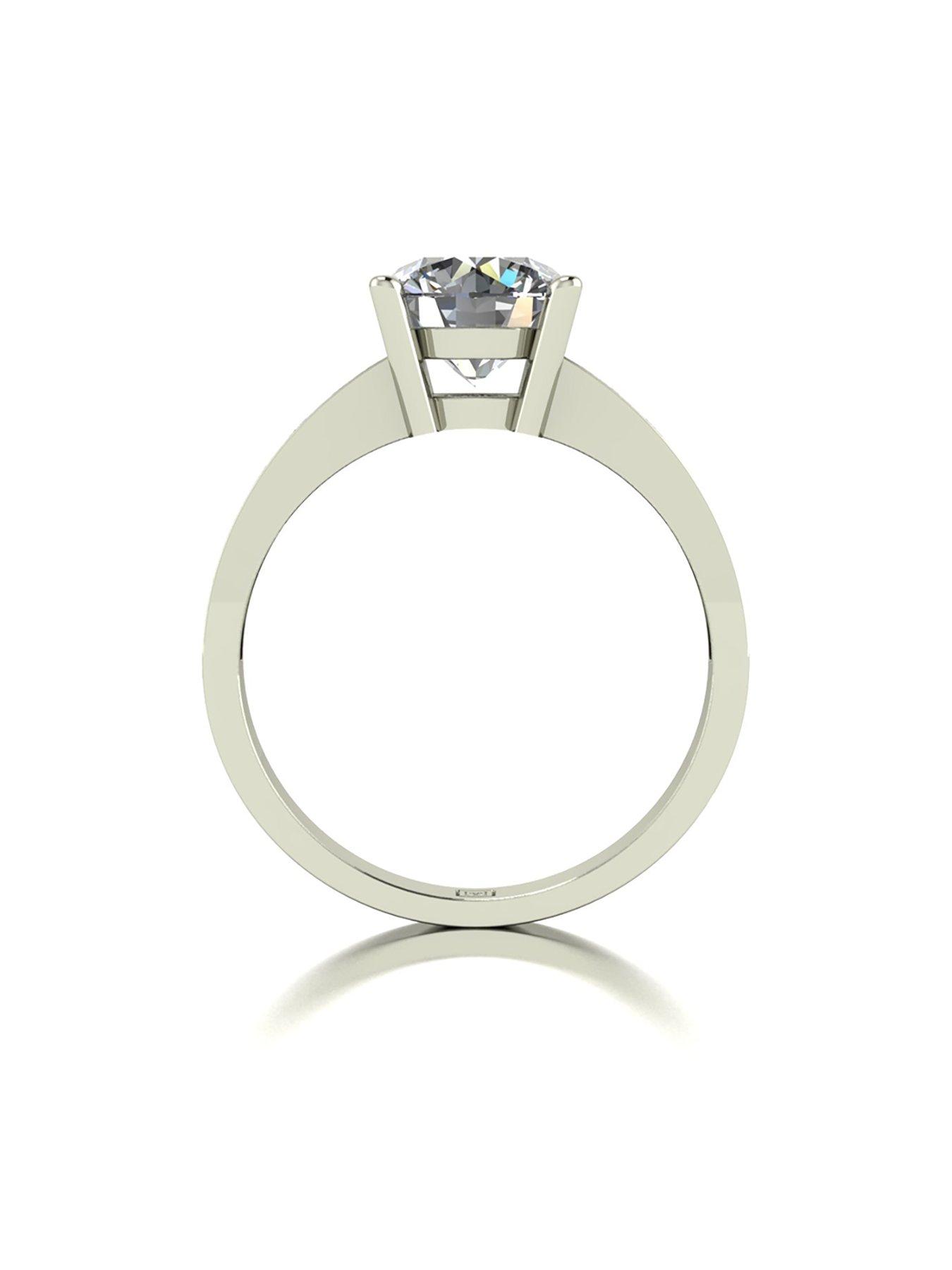 Image 3 of 6 of Moissanite Lady Lynsey 9ct Gold 2.25ct total Round Brilliant Moissanite Solitaire Ring With Stone Set Shoulders